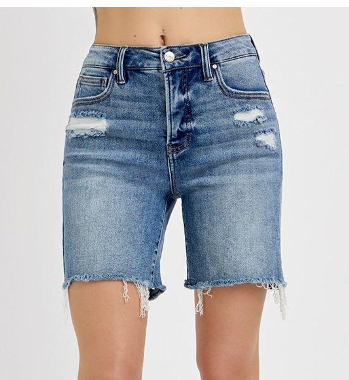 HR TUMMY LOOSE DENIM SHORT