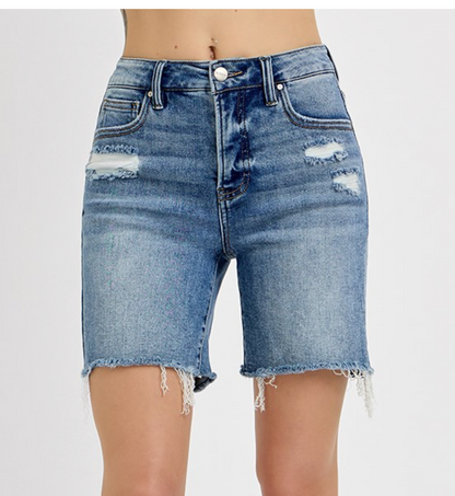 HR TUMMY LOOSE DENIM SHORT