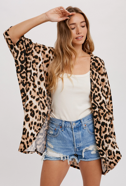 HACCI LEOPARD DOLMAN CARDI