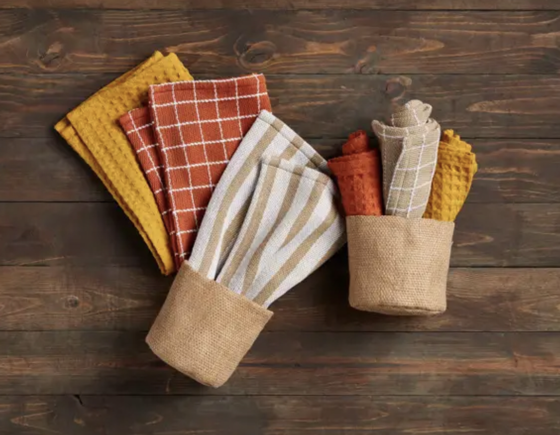 JUTE TOWEL BUCKET SET