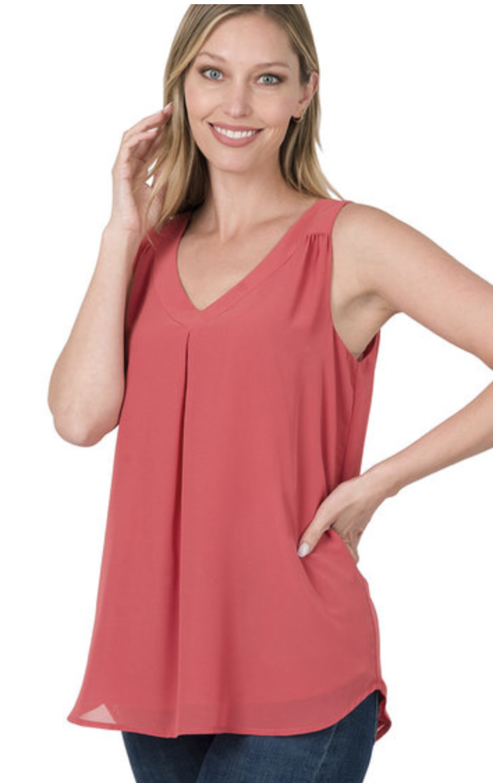 CHIFFON SLVLSS TOP
