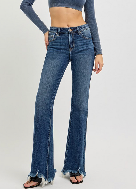 MR FLARE FRAYED HEM