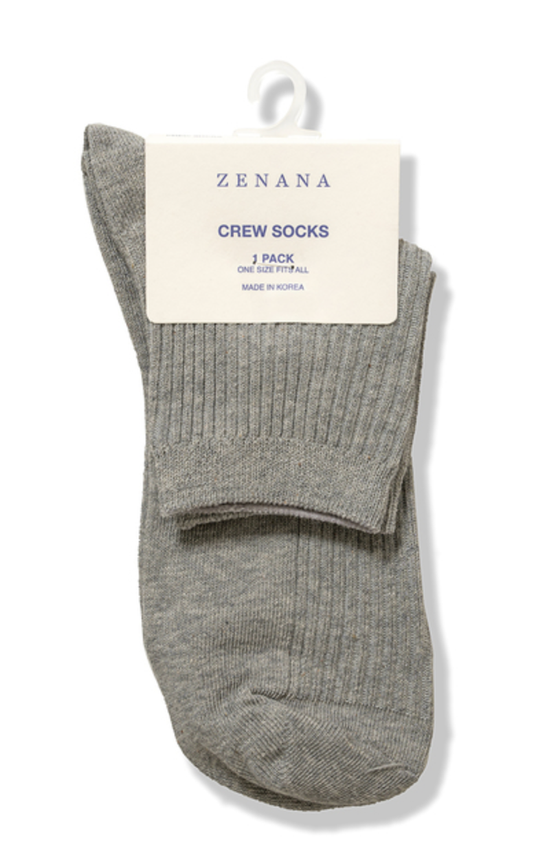 RIBBED CREW SOCKS