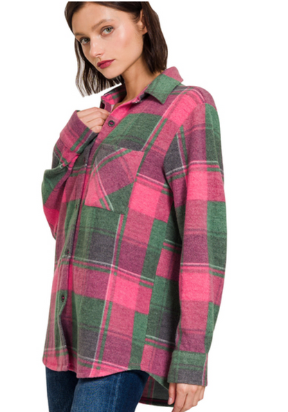 JACQUARD PLAID SHACKET