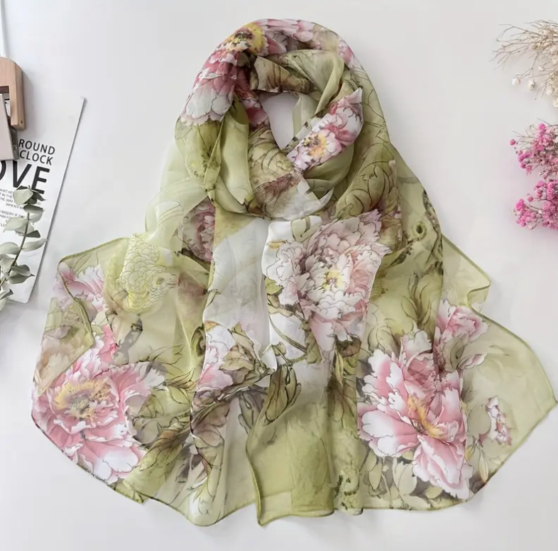 PEONY PATTERN SCARF