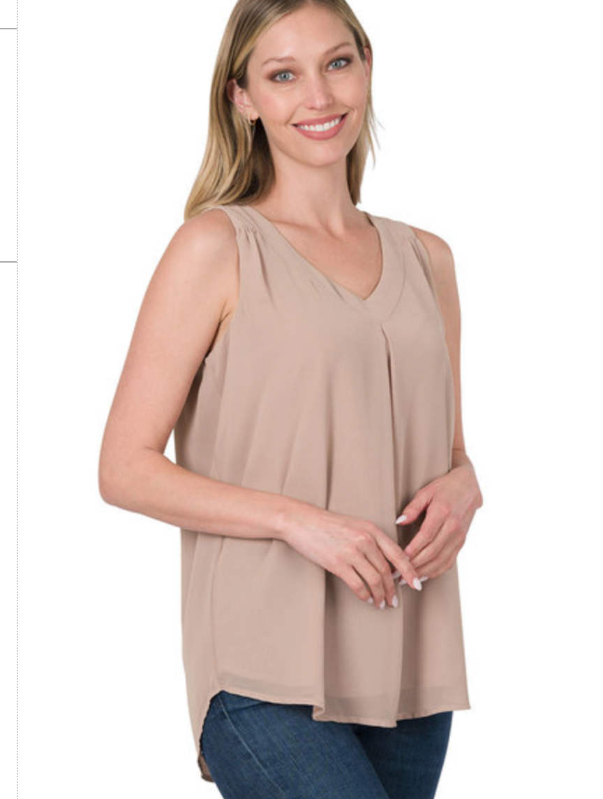 CHIFFON SLVLSS TOP