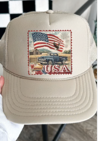 VINTAGE USA STAMP TRUCKER HAT
