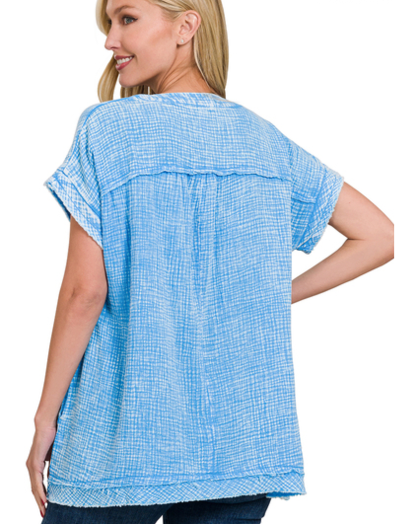 WASHD GAUZE S/SLV  SHIRT