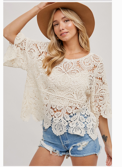 CROCHET LACE TOP