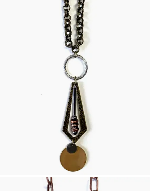 MIXED CHAINS W/RING PENDANT