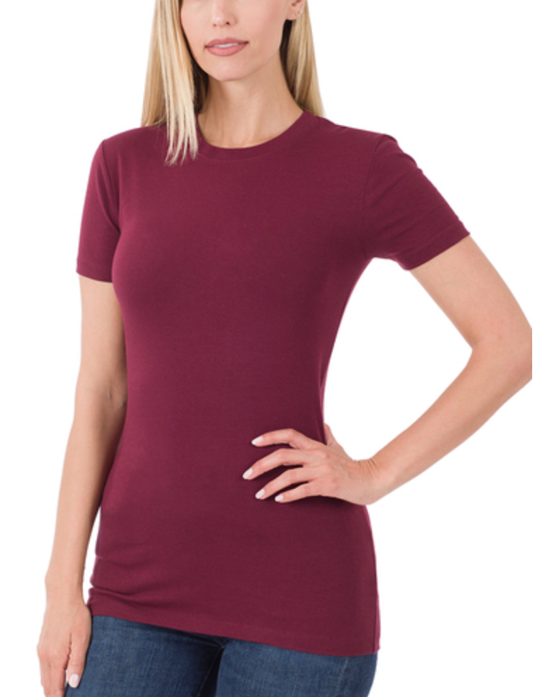 COTTON CREW NECK FITTED