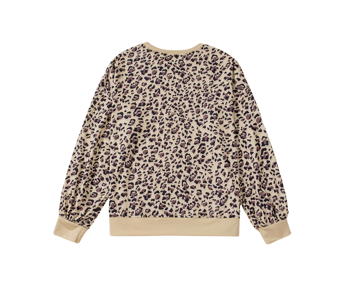 LEOPARD CREW SWEATSHIRT