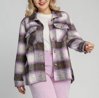 PLAID FRONT POCKET SHACKET