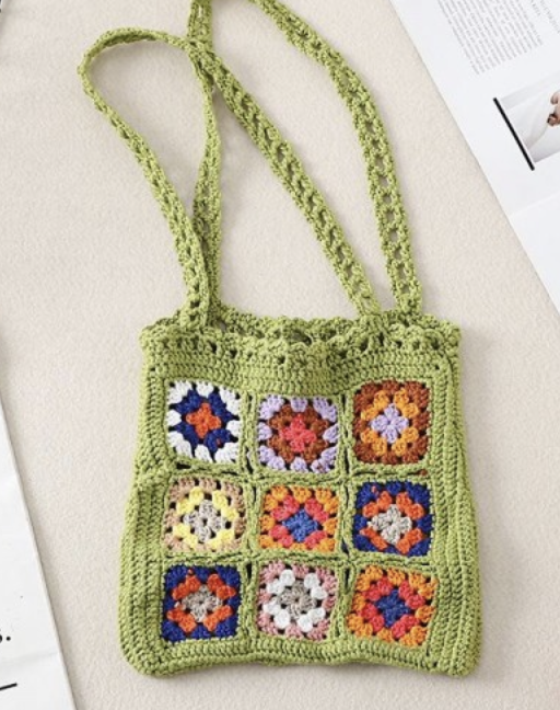 CROCHET GRANNY SQ TOTE