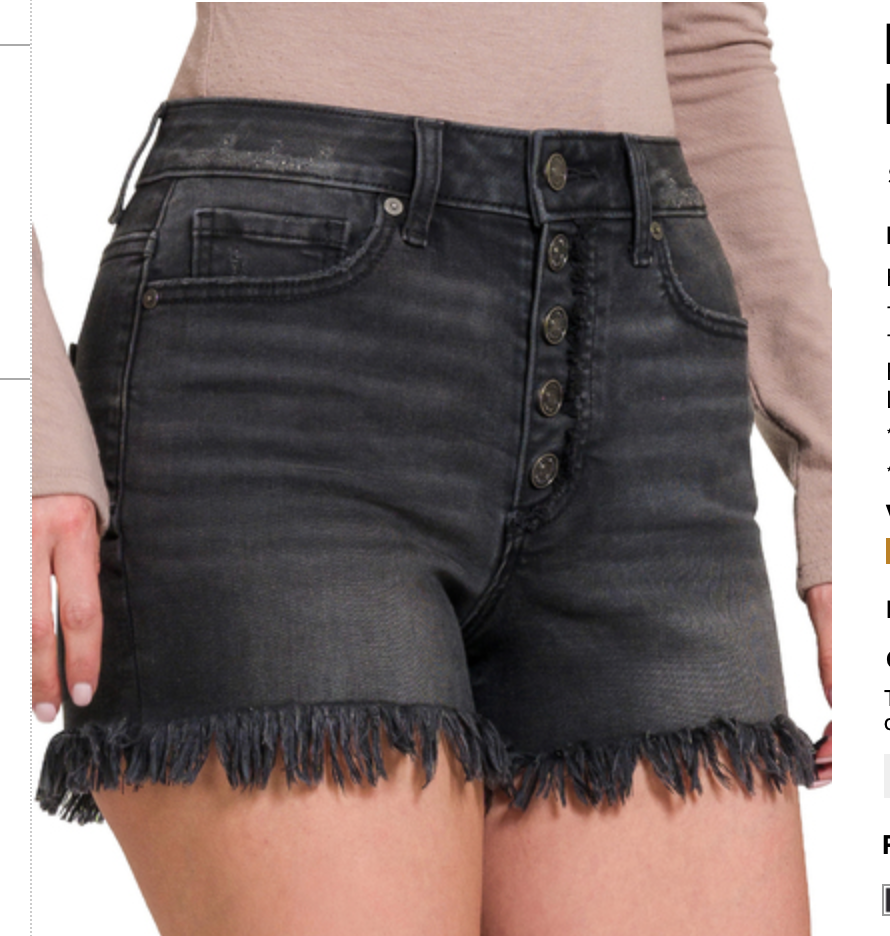 FRAY HEM BUTTONFLY SHORT