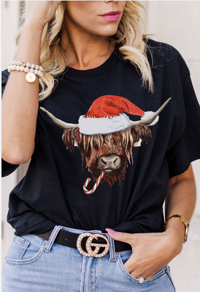 HIGHLAND COW CHRISTMAS TSHIRT