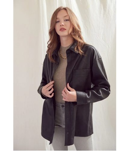 OVERSIZE PU SHACKET PHOEBE