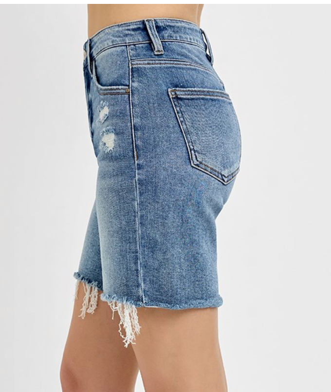 HR TUMMY LOOSE DENIM SHORT