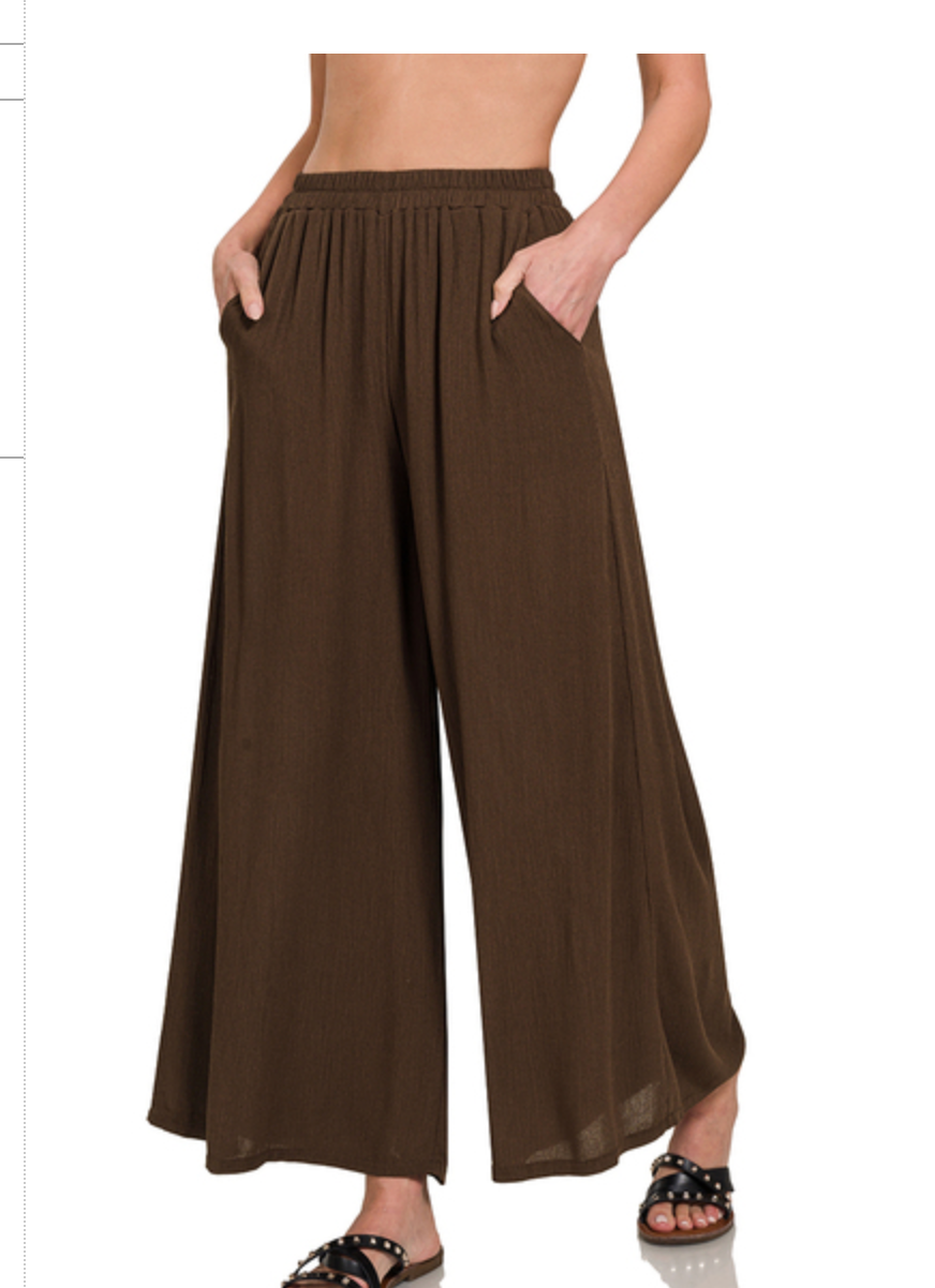 CRINKLE WIDE PANTS
