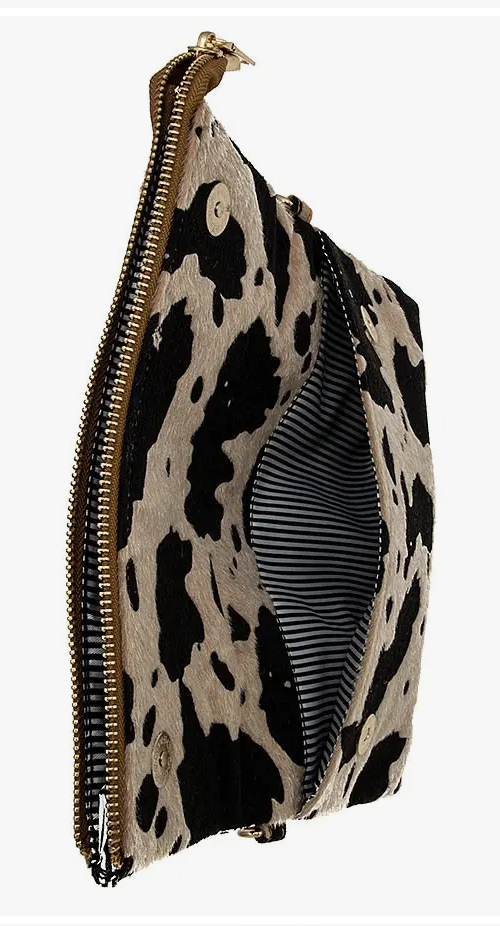 ANIMAL PRINT FOLD OVER CROSSBODY