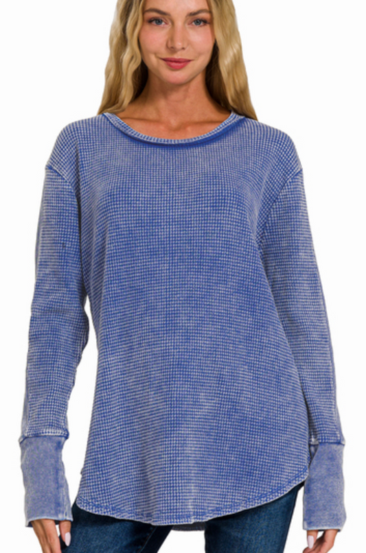 WASHED BABY WAFFLE TOP