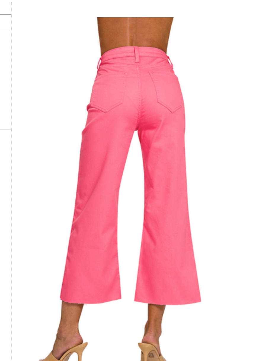 HR FLARE CROP DENIM PANTS