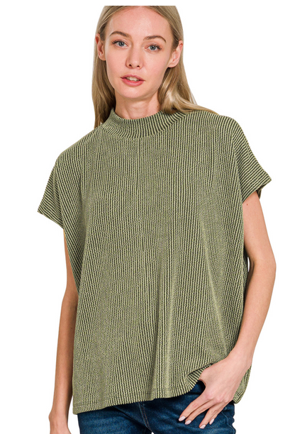 RIBBED S/SLV TOP & PANTS