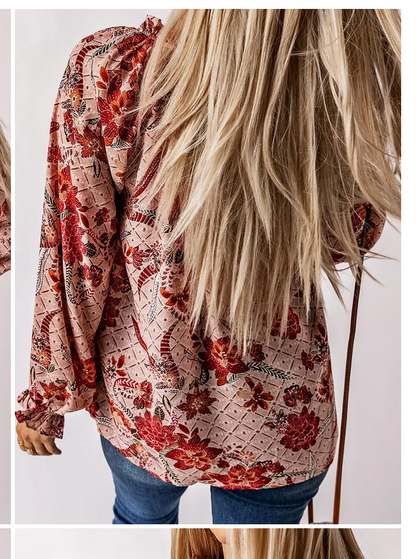 SPLIT VNECK PRINTED