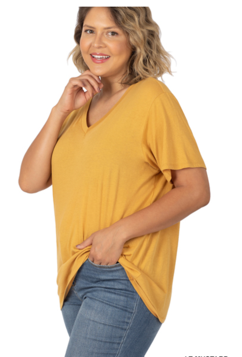 COTTON BF OVERSIZED V-NK TEE
