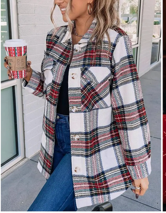TWEED PLAID SHACKET
