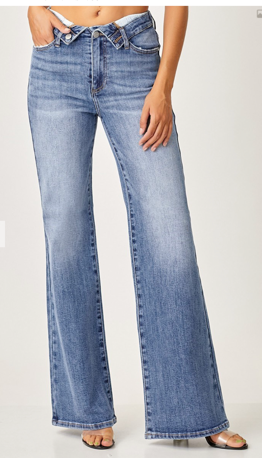 MR FLAP SLIM WIDE LEG JEANS