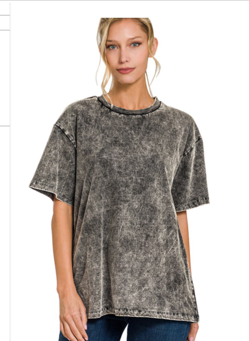 COTTON WSHD LOOSE S/SLV TEE