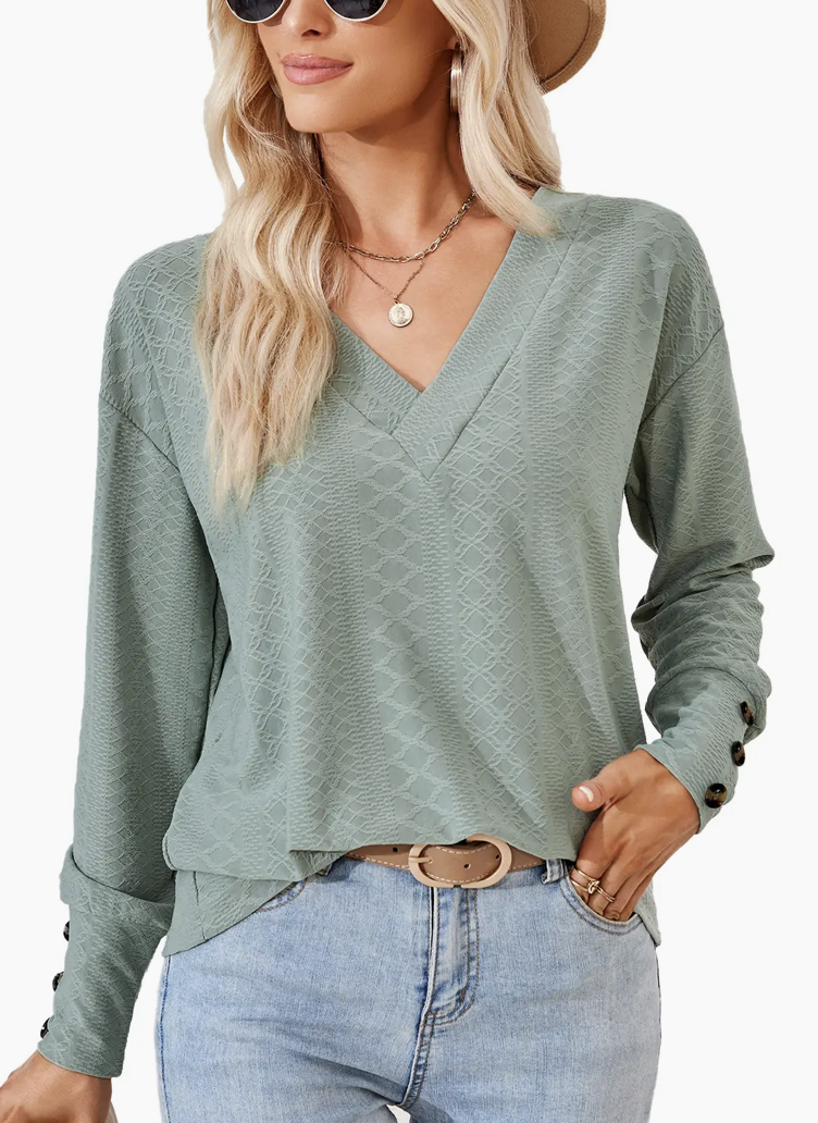 JACQUARD TOP VNECK