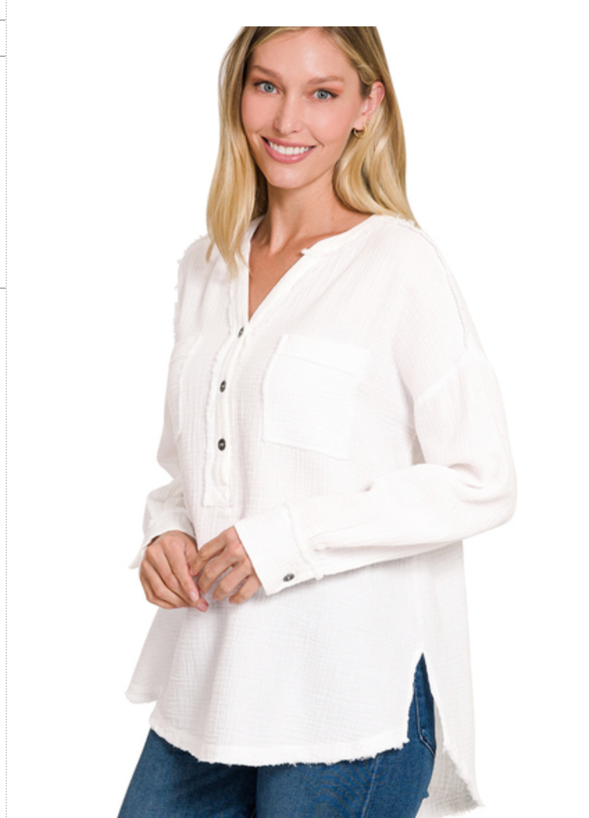 3/4 BUTTON HENLEYNECK