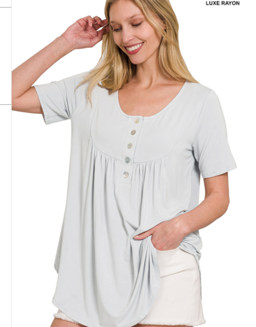 S/SLV DOLPHIN HEM TOP