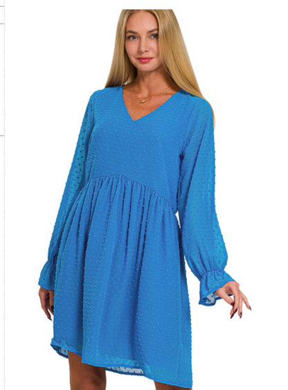 SWISSDOT L/SLV VNK DRESS
