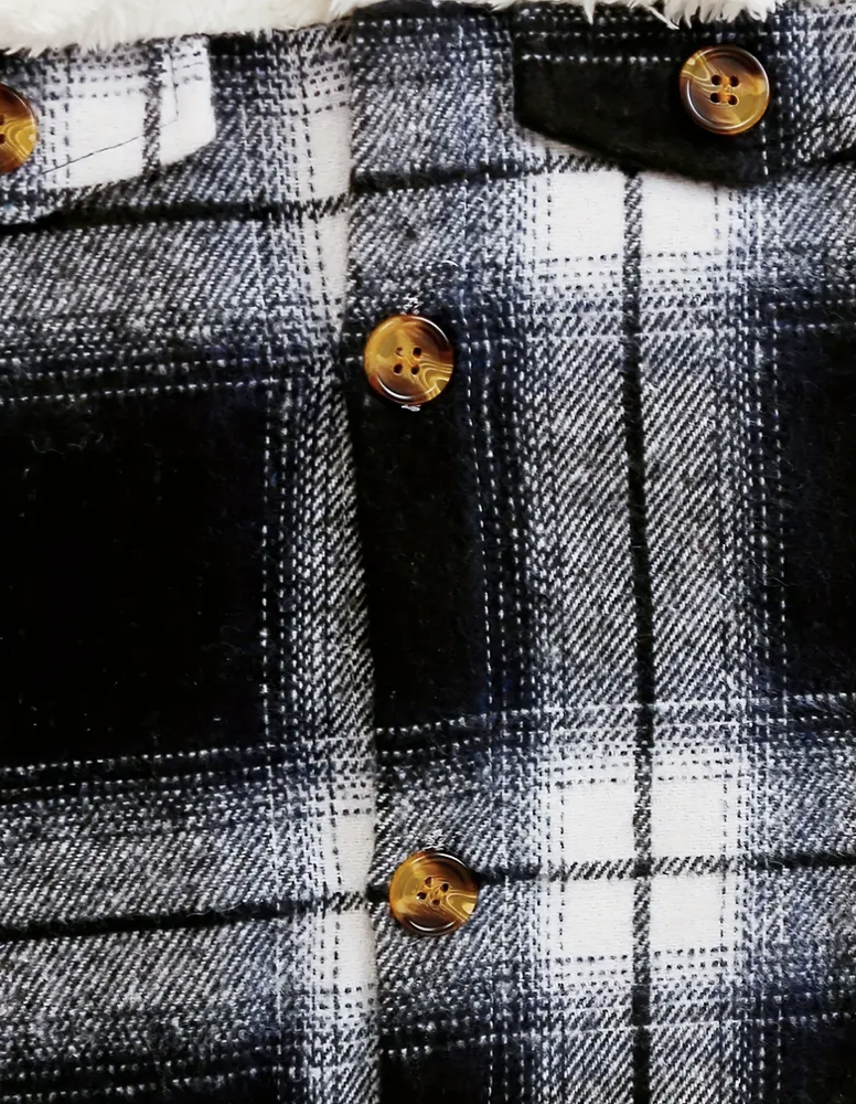 KIDS PLAID FLEECE SHACKET