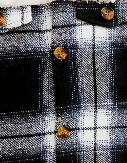 KIDS PLAID FLEECE SHACKET