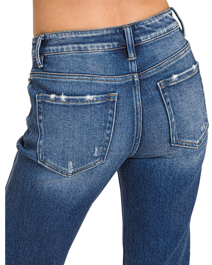 MR DISTRESSED KNEE RAW HEM