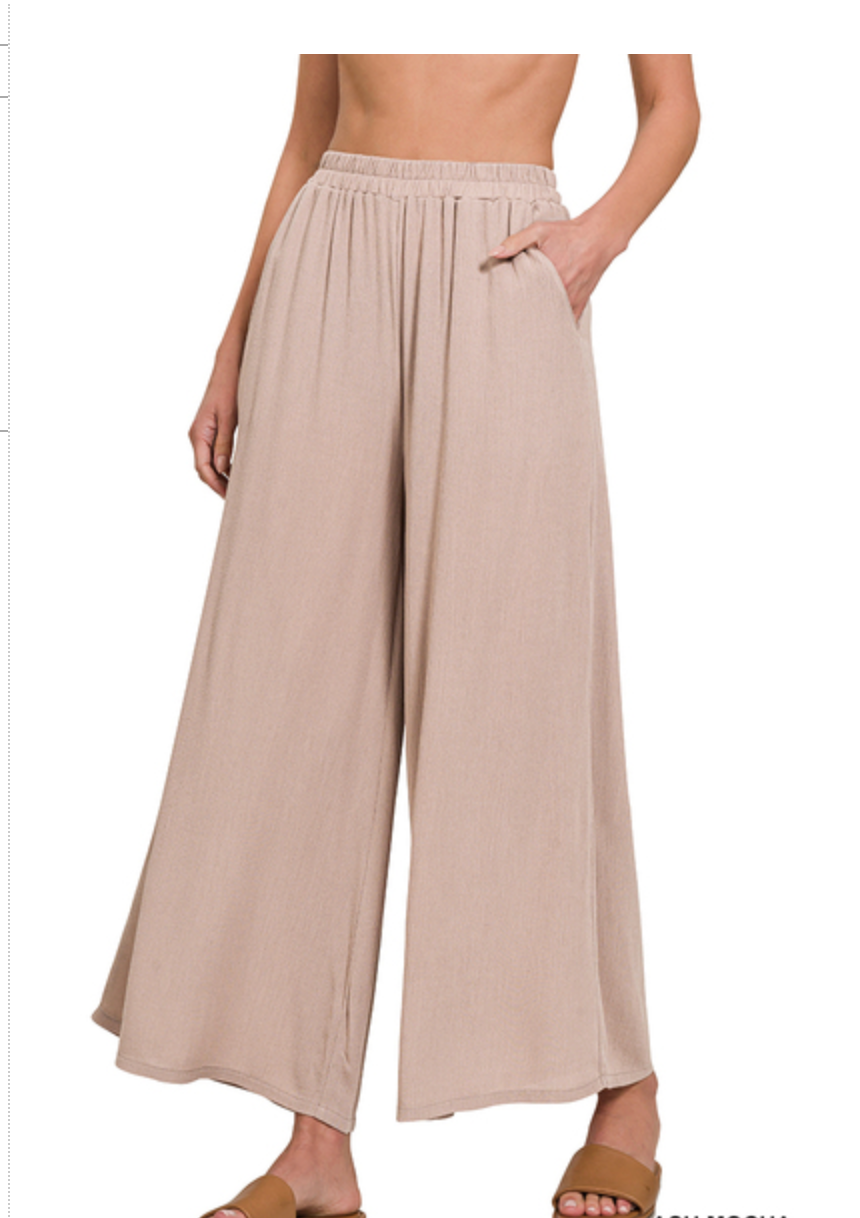 CRINKLE WIDE PANTS