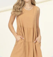 SLEEVELESS TIERED MINI DRESS