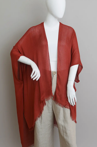 OPEN WEAVE DRAPE KIMONO