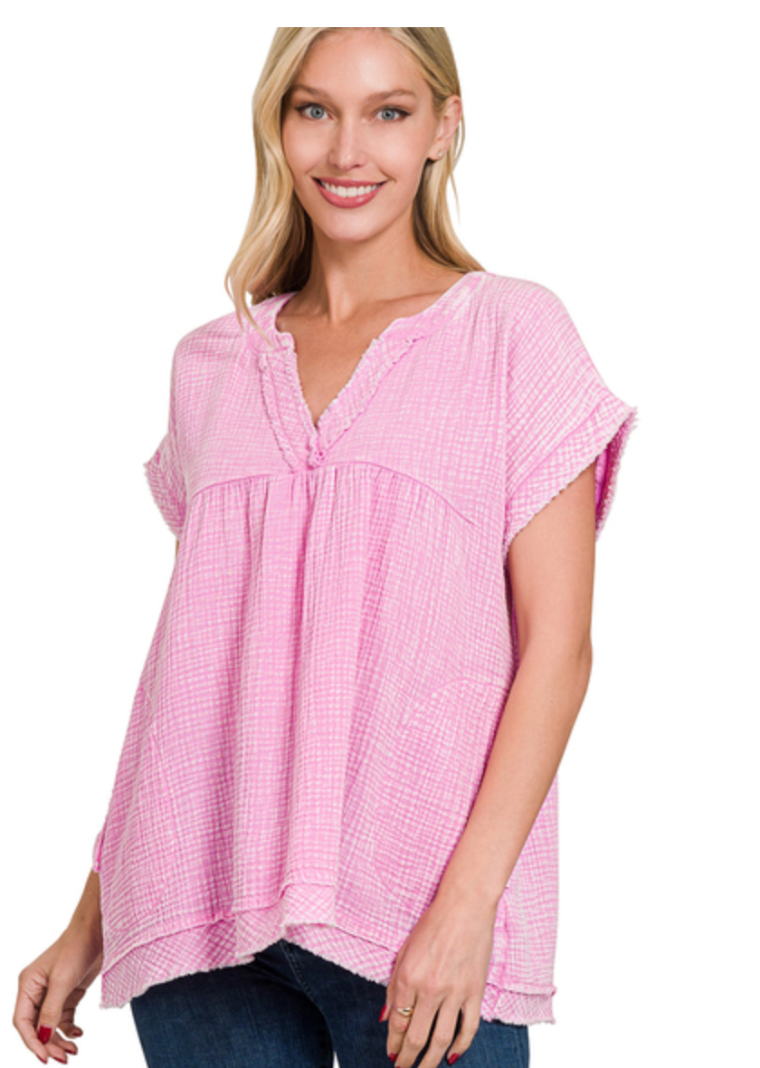 WASHD GAUZE S/SLV  SHIRT
