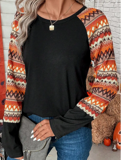 GEO PRINT RAGLAN SLV