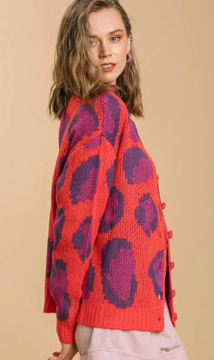 ANIMAL PRINT CARDIGAN