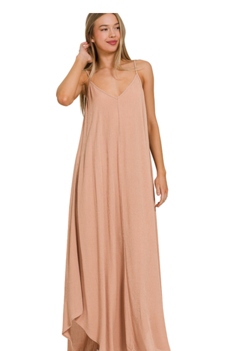 CRINKLE CAMI MAXI DRESS