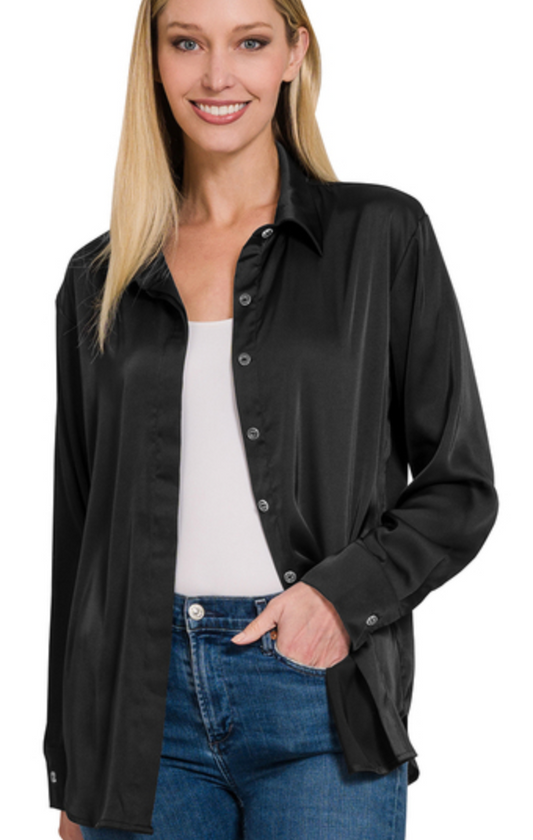 SATIN CHARMEUSE TOP