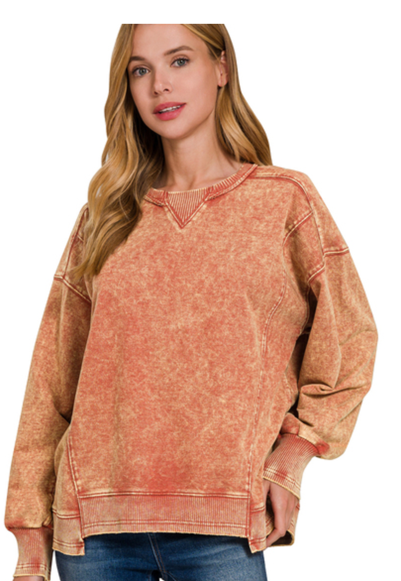 FR TERRY ACIDWSH PULLOVER