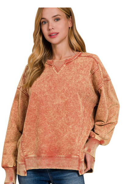 FR TERRY ACIDWSH PULLOVER