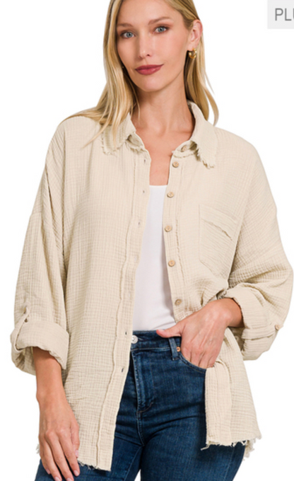 WSHD GAUZE BUTTONDOWN